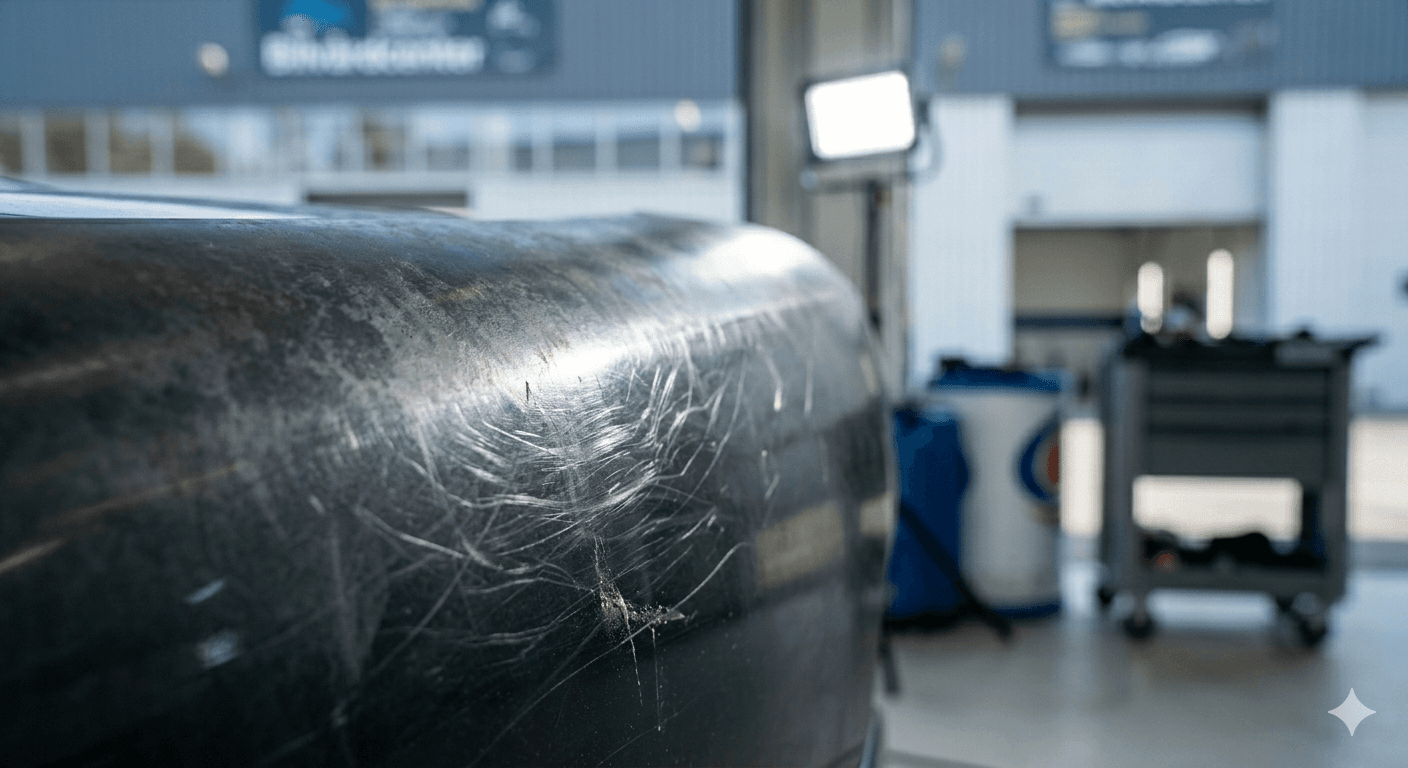 Before paint correction — swirl marks visible